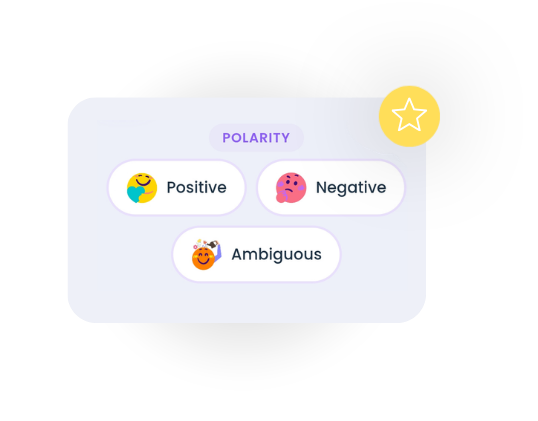 Atlas of Emotions card showing the three polarity options — positive, negative, ambiguous