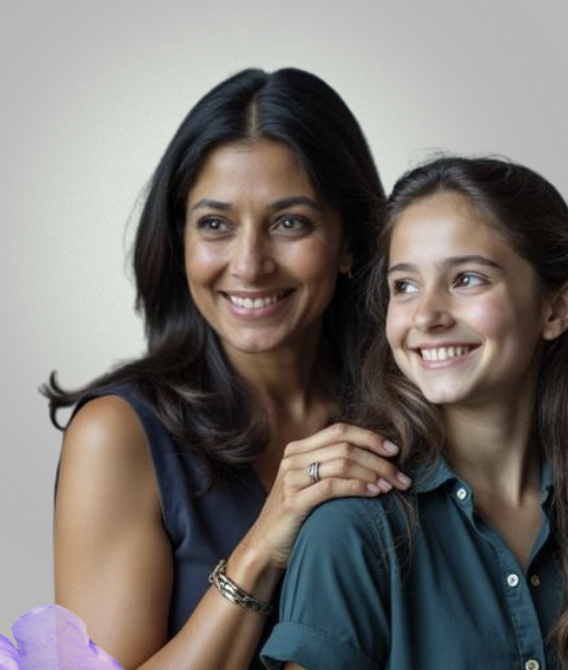Mother and teenage daughter smiling — CSR program family impact